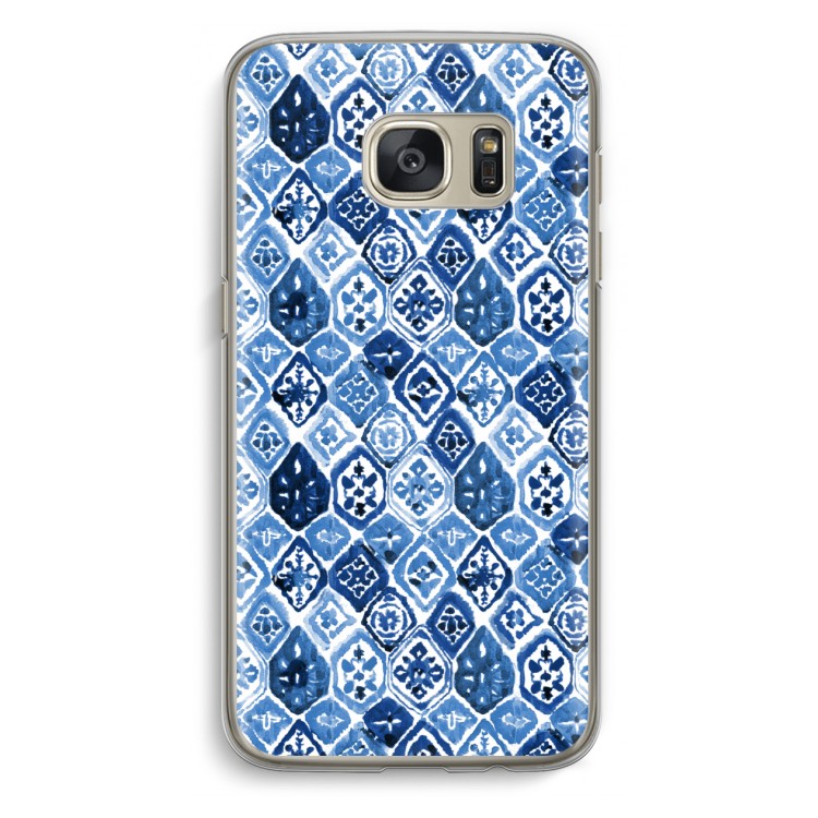 Blauw motief: Samsung Galaxy S7 Transparant Hoesje
