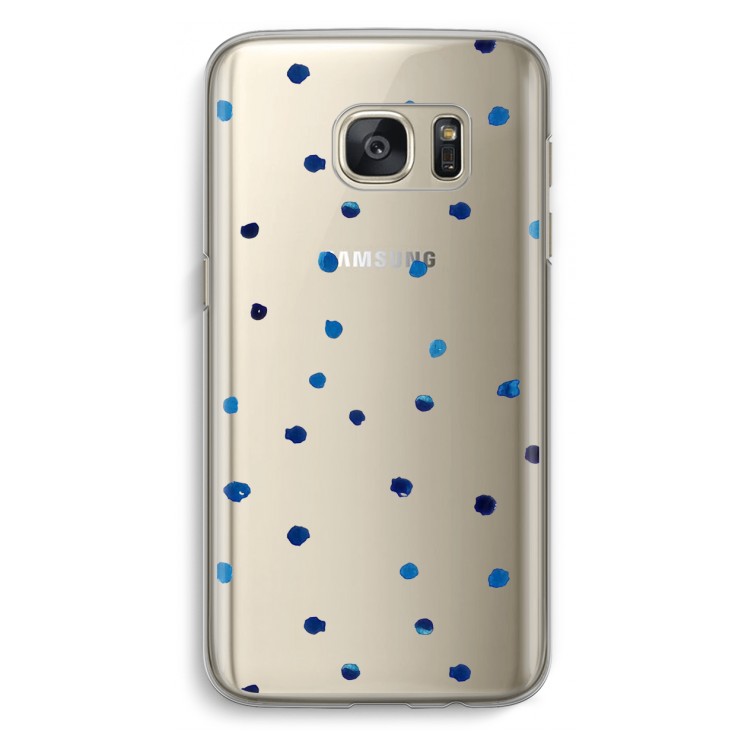 Blauwe stippen: Samsung Galaxy S7 Transparant Hoesje