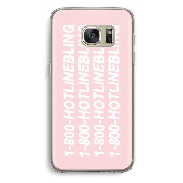 Hotline bling pink: Samsung Galaxy S7 Transparant Hoesje