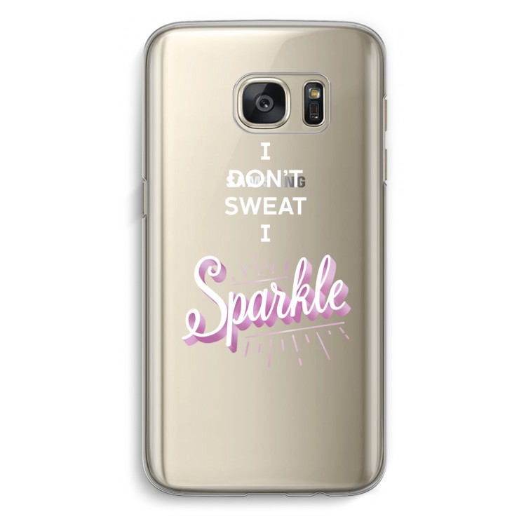Sparkle quote: Samsung Galaxy S7 Transparant Hoesje