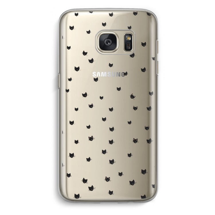 Kleine kattenkopjes: Samsung Galaxy S7 Transparant Hoesje