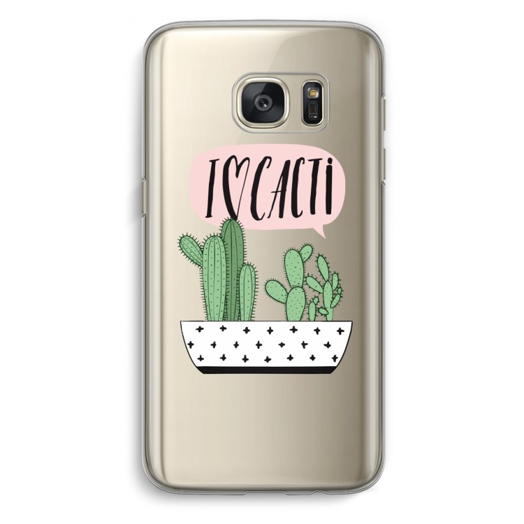 I love cacti: Samsung Galaxy S7 Transparant Hoesje