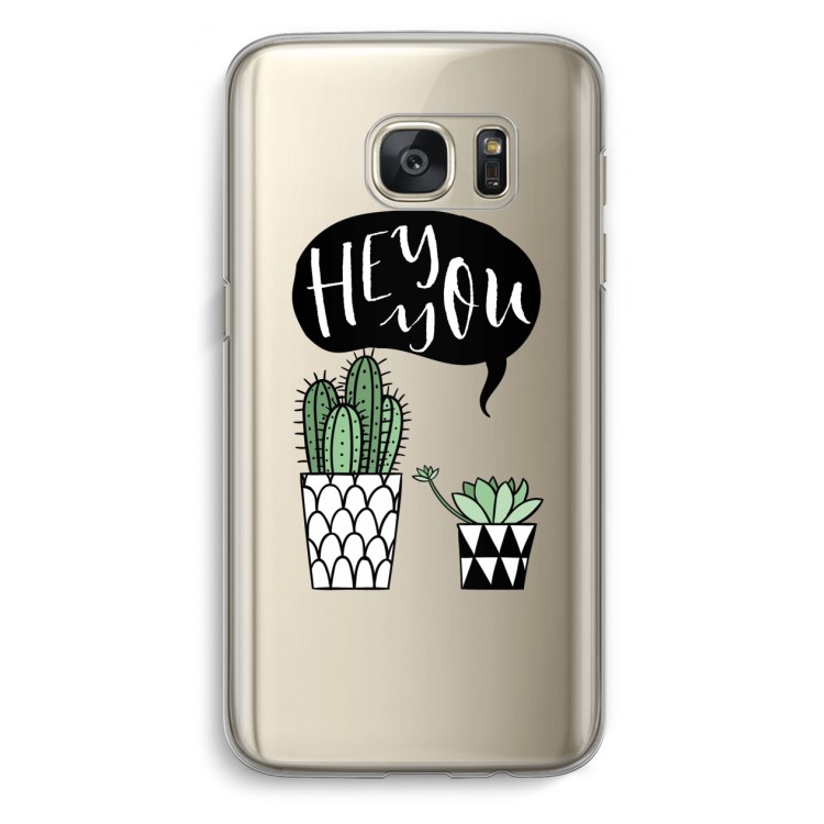 Hey you cactus: Samsung Galaxy S7 Transparant Hoesje