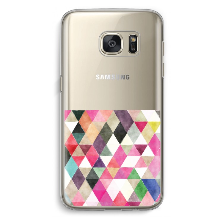 Gekleurde driehoekjes: Samsung Galaxy S7 Transparant Hoesje
