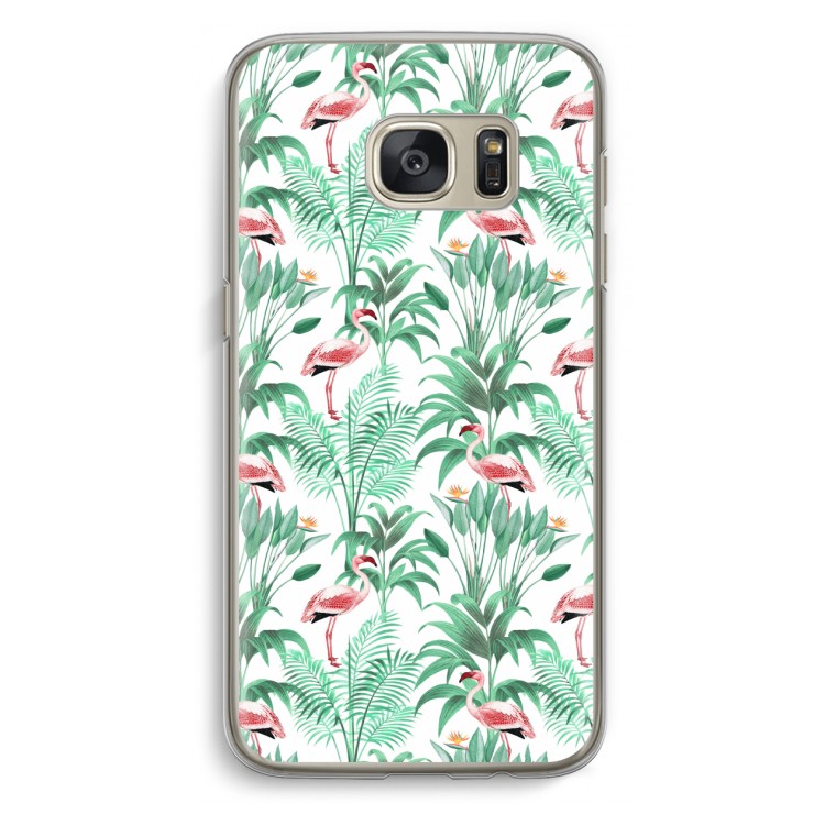 Flamingo bladeren: Samsung Galaxy S7 Transparant Hoesje