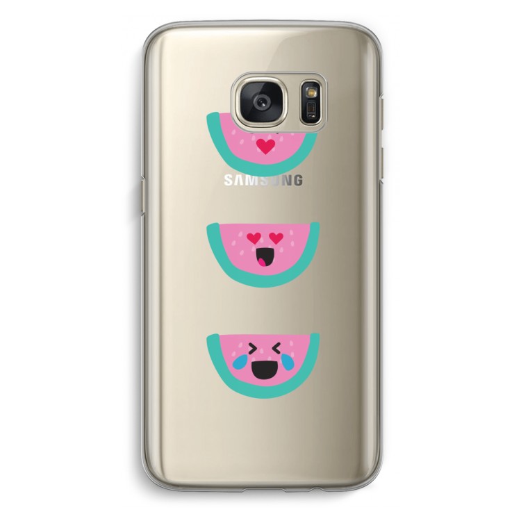 Smiley watermeloen: Samsung Galaxy S7 Transparant Hoesje