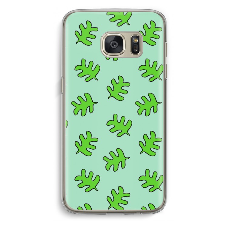 Groene blaadjes: Samsung Galaxy S7 Transparant Hoesje