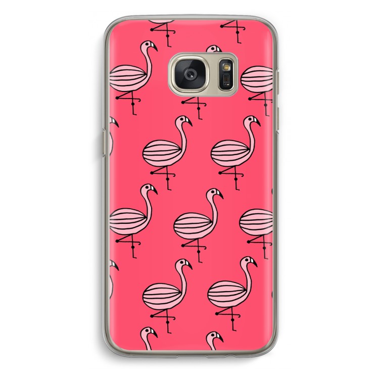 Flamingo: Samsung Galaxy S7 Transparant Hoesje