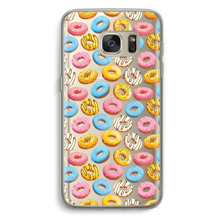 Pink donuts: Samsung Galaxy S7 Transparant Hoesje