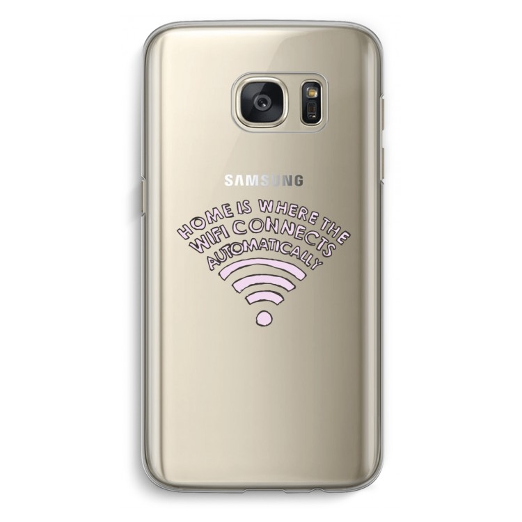 Home Is Where The Wifi Is: Samsung Galaxy S7 Transparant Hoesje