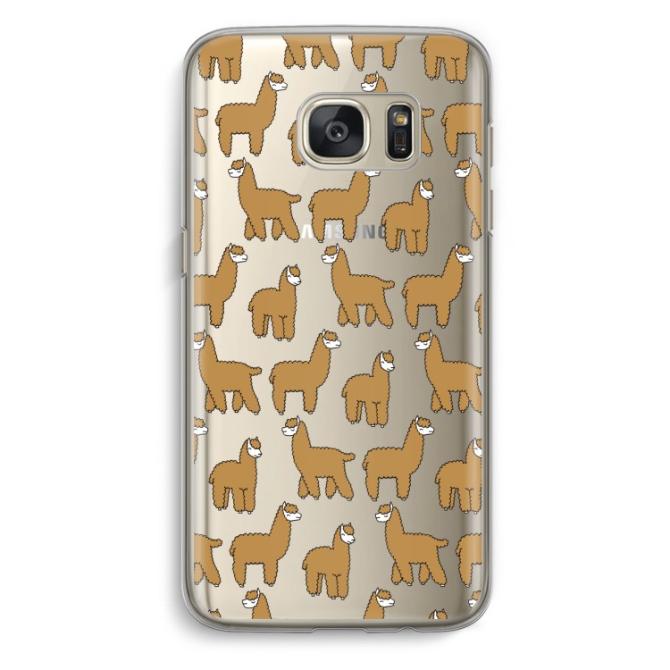 Alpacas: Samsung Galaxy S7 Transparant Hoesje
