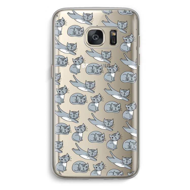Poezen: Samsung Galaxy S7 Transparant Hoesje