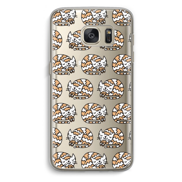 Slapende poes: Samsung Galaxy S7 Transparant Hoesje