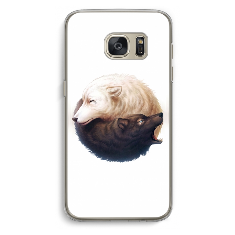 Yin Yang Wolves: Samsung Galaxy S7 Transparant Hoesje