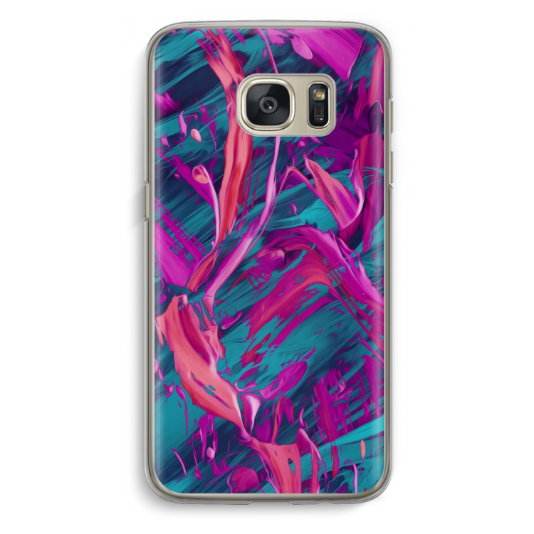 Pink Clouds: Samsung Galaxy S7 Transparant Hoesje