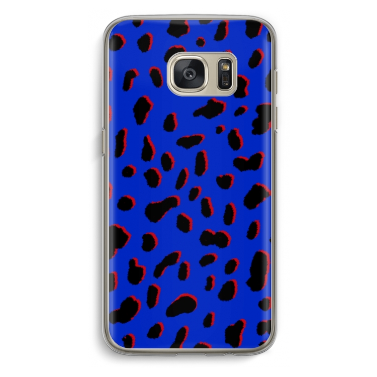 Blue Leopard: Samsung Galaxy S7 Transparant Hoesje