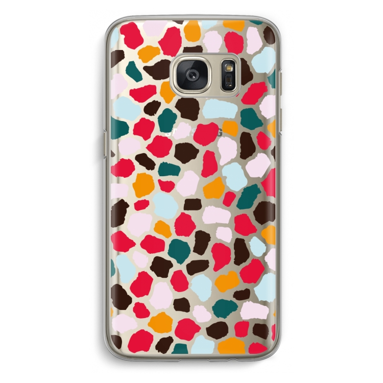 Colored Giraffe: Samsung Galaxy S7 Transparant Hoesje