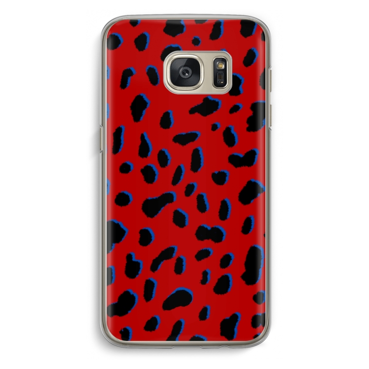 Red Leopard: Samsung Galaxy S7 Transparant Hoesje