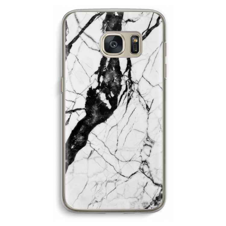 Witte marmer 2: Samsung Galaxy S7 Transparant Hoesje