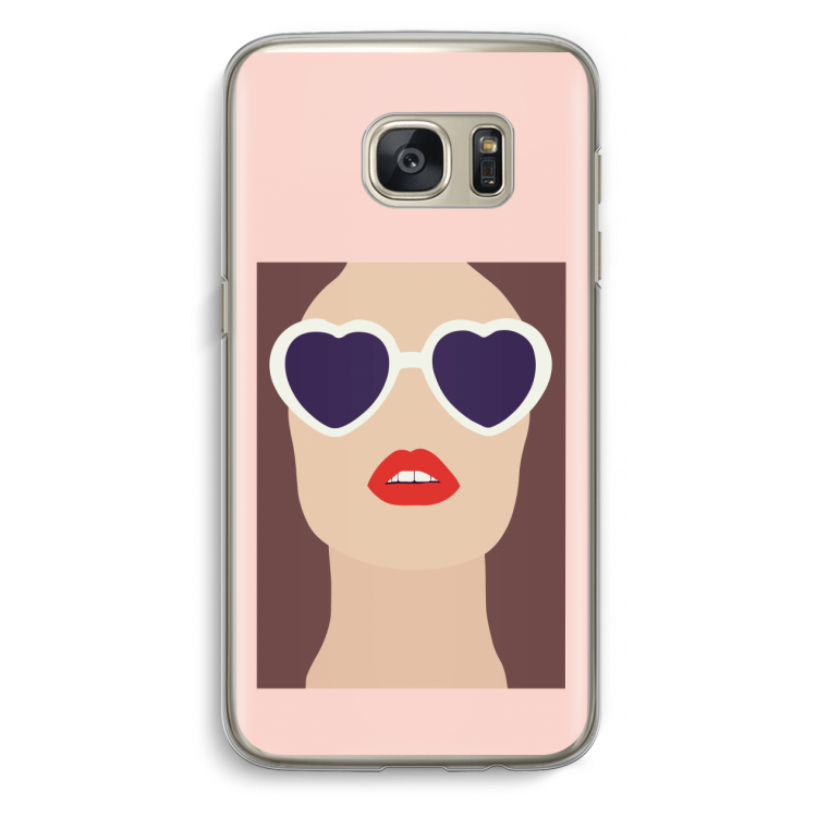 Red lips: Samsung Galaxy S7 Transparant Hoesje