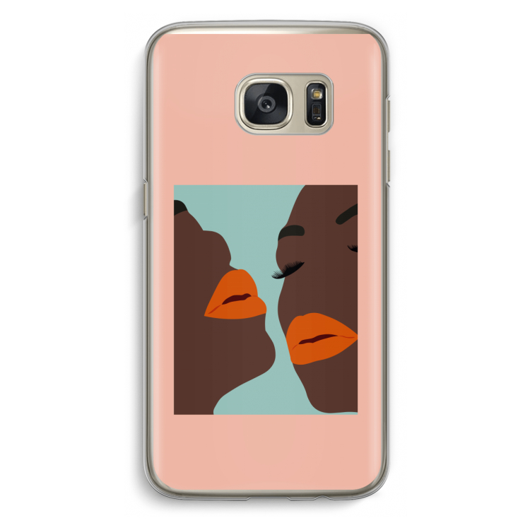 Orange lips: Samsung Galaxy S7 Transparant Hoesje