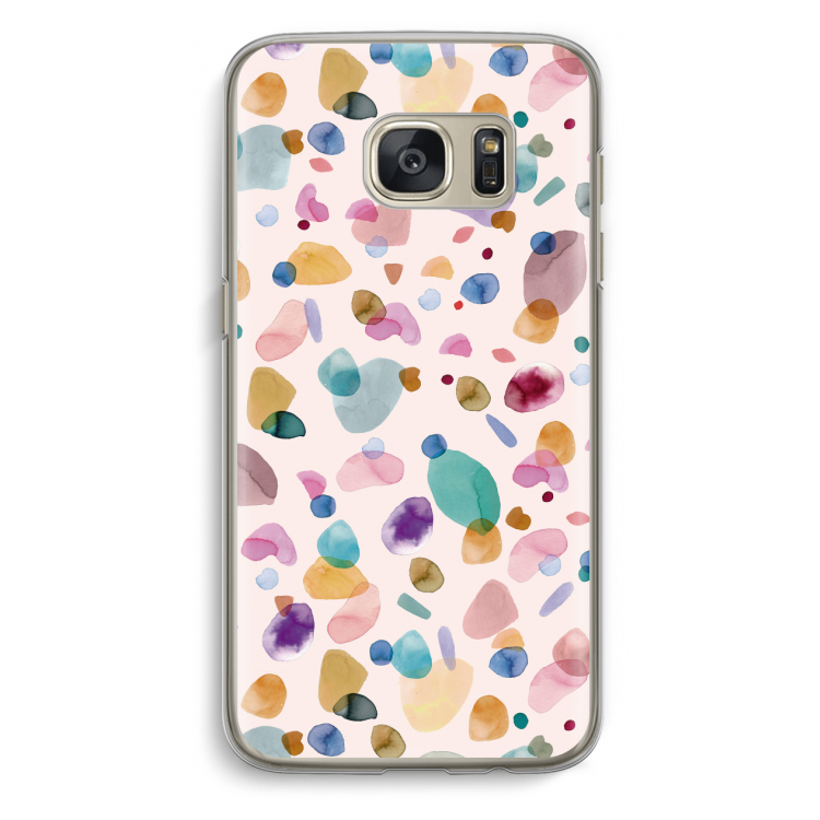 Terrazzo Memphis Pink: Samsung Galaxy S7 Transparant Hoesje