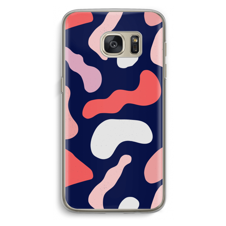 Memphis Shapes Pink: Samsung Galaxy S7 Transparant Hoesje