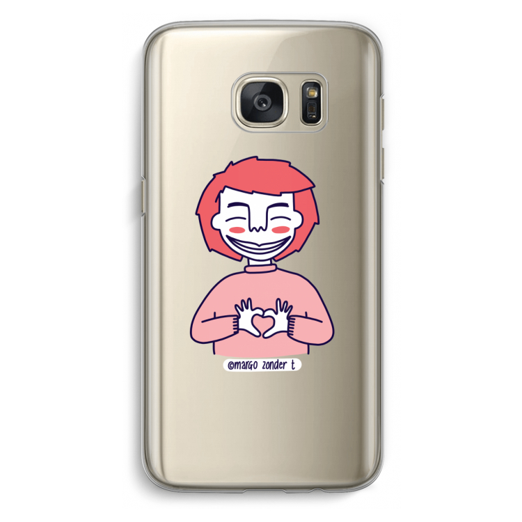 Hartje: Samsung Galaxy S7 Transparant Hoesje