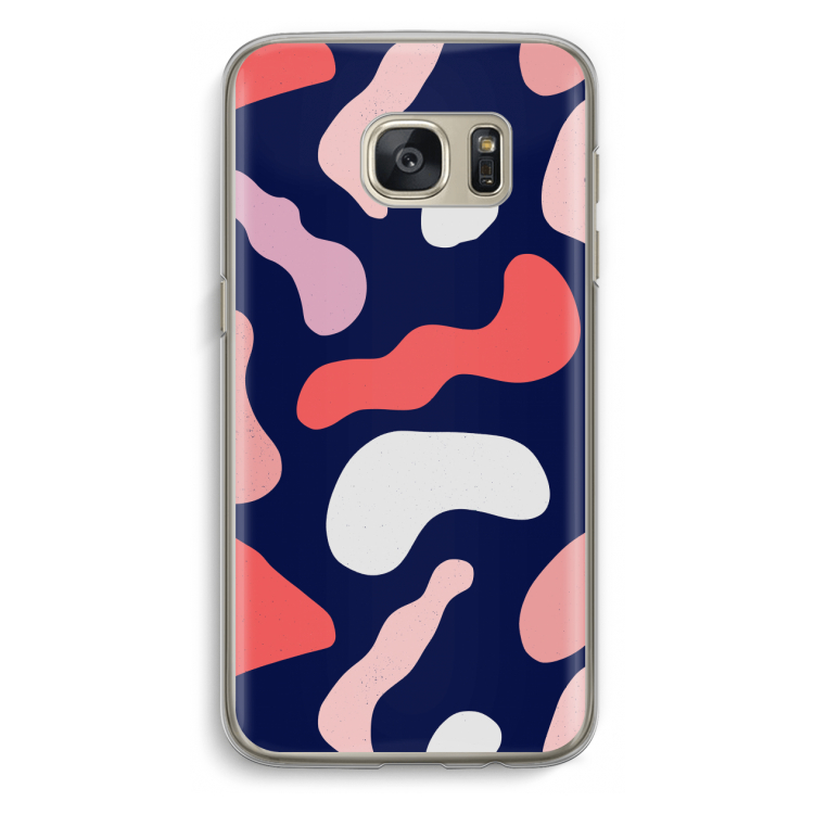 Memphis Shapes Pink: Samsung Galaxy S7 Transparant Hoesje