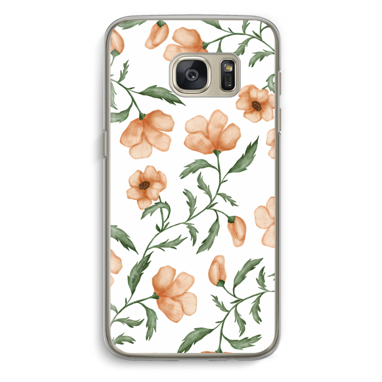 Peachy flowers: Samsung Galaxy S7 Transparant Hoesje