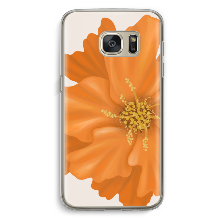 Orange Ellila flower: Samsung Galaxy S7 Transparant Hoesje