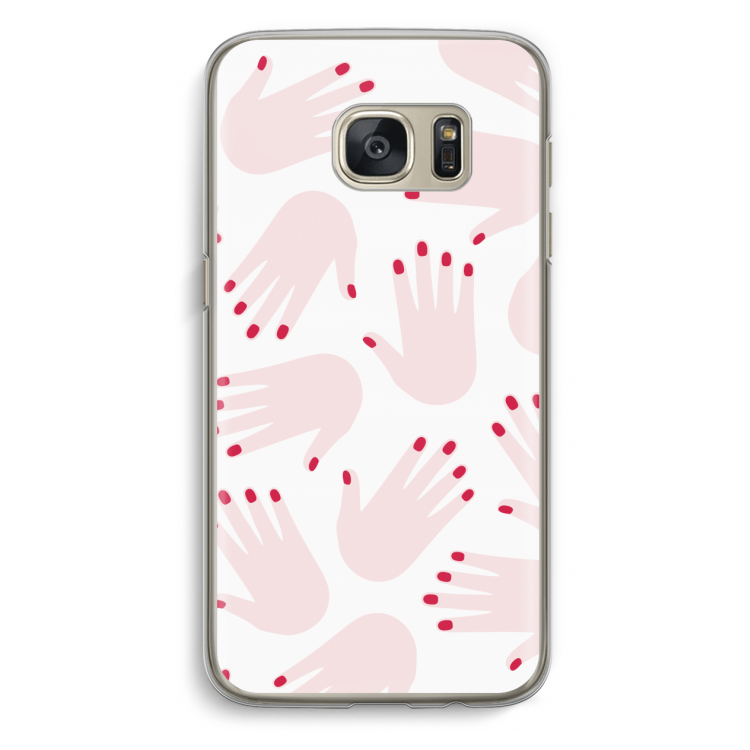 Hands pink: Samsung Galaxy S7 Transparant Hoesje