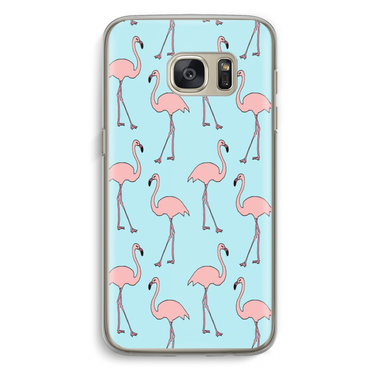 Anything Flamingoes: Samsung Galaxy S7 Transparant Hoesje