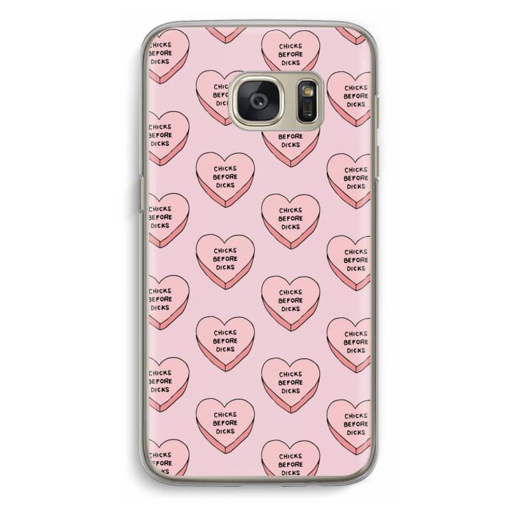 Chicks before dicks: Samsung Galaxy S7 Transparant Hoesje
