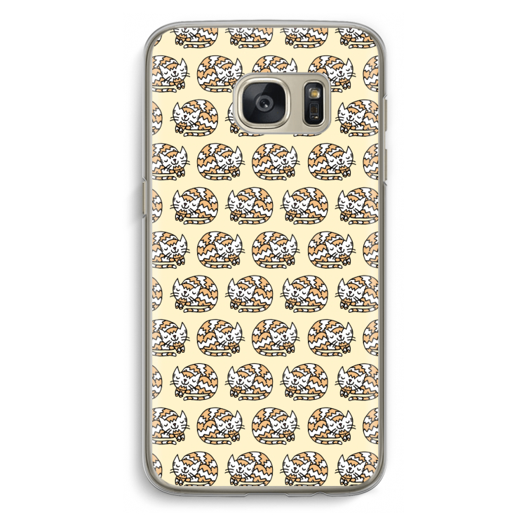 Slapende poes: Samsung Galaxy S7 Transparant Hoesje