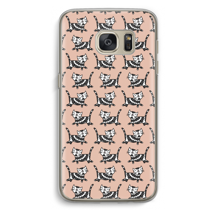 Zwarte poes: Samsung Galaxy S7 Transparant Hoesje