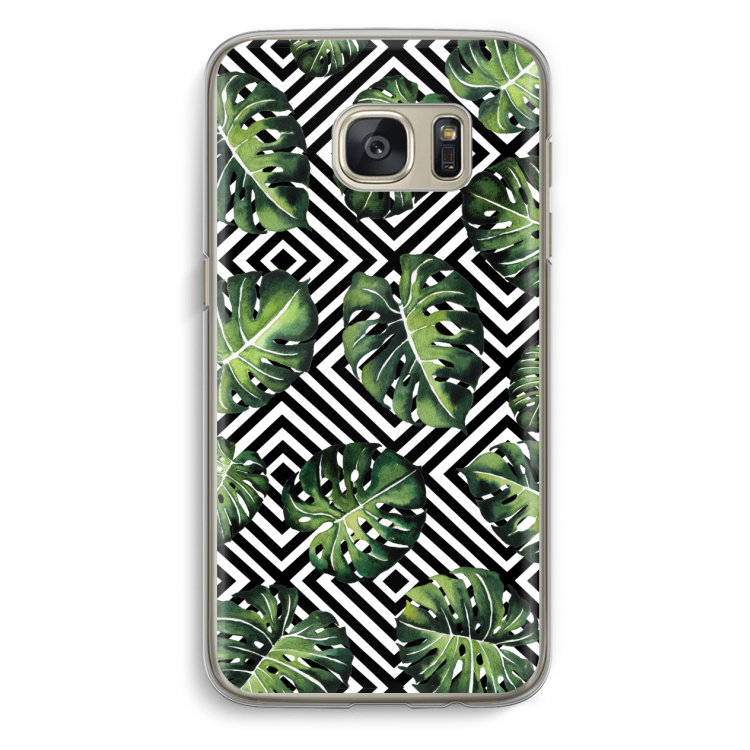 Geometrische jungle: Samsung Galaxy S7 Transparant Hoesje