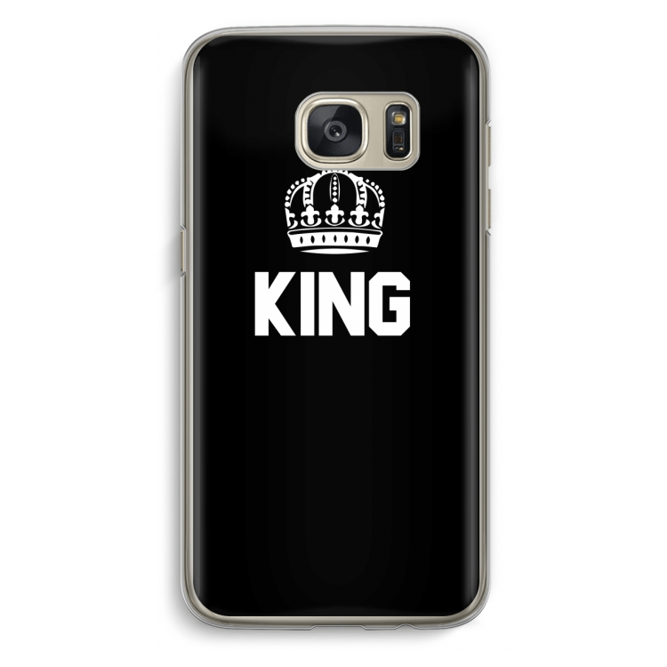 King zwart: Samsung Galaxy S7 Transparant Hoesje