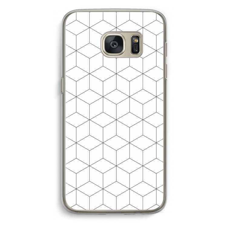 Zwart-witte kubussen: Samsung Galaxy S7 Transparant Hoesje
