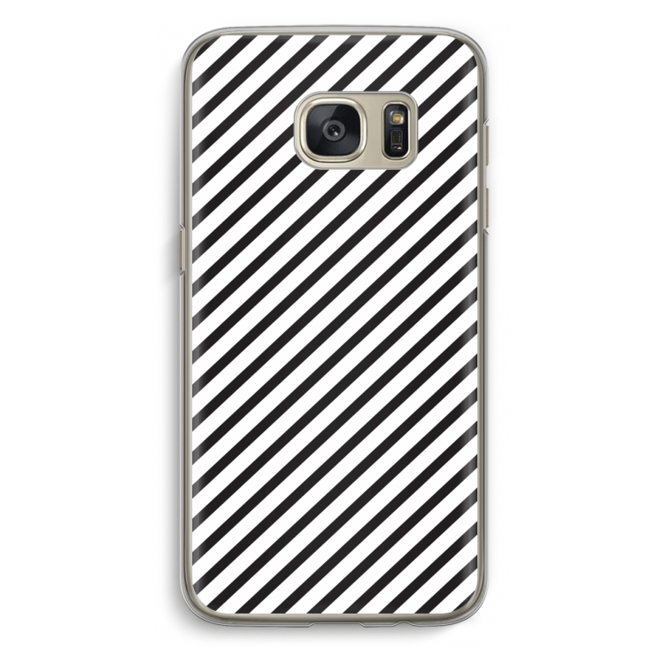 Strepen zwart-wit: Samsung Galaxy S7 Transparant Hoesje