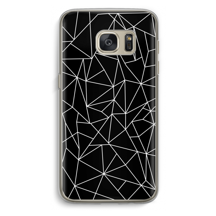 Geometrische lijnen wit: Samsung Galaxy S7 Transparant Hoesje