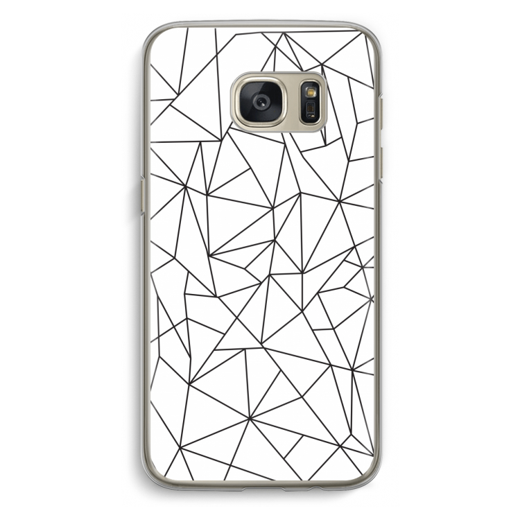 Geometrische lijnen zwart: Samsung Galaxy S7 Transparant Hoesje