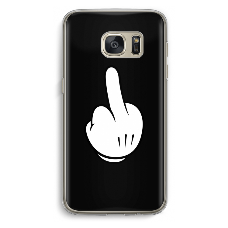 Middle finger black: Samsung Galaxy S7 Transparant Hoesje