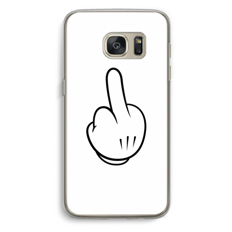 Middle finger white: Samsung Galaxy S7 Transparant Hoesje