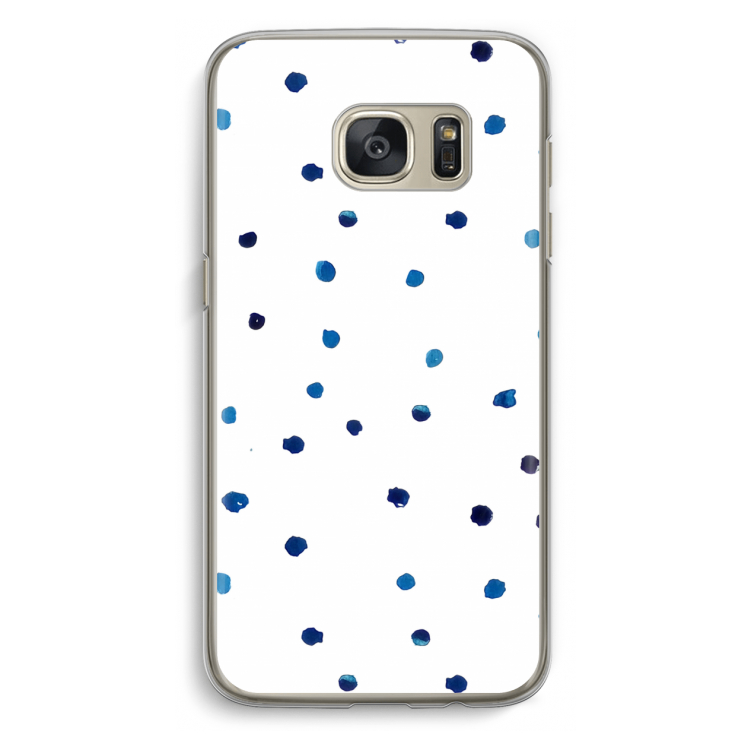 Blauwe stippen: Samsung Galaxy S7 Transparant Hoesje