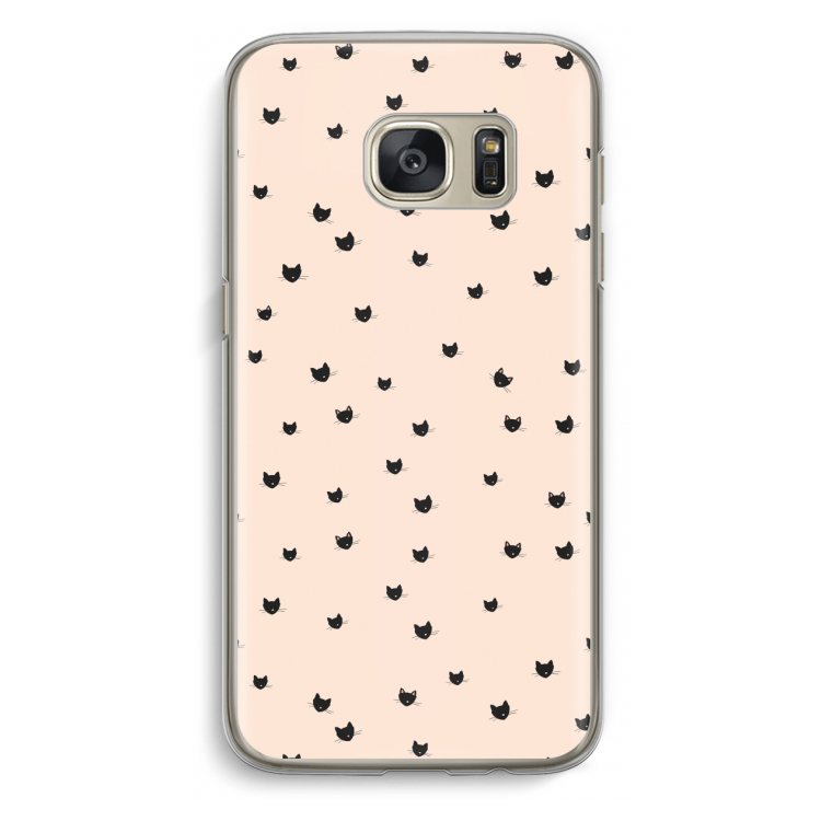 Kleine kattenkopjes: Samsung Galaxy S7 Transparant Hoesje