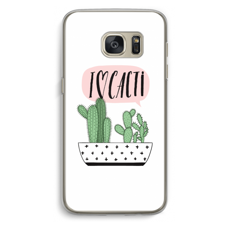 I love cacti: Samsung Galaxy S7 Transparant Hoesje
