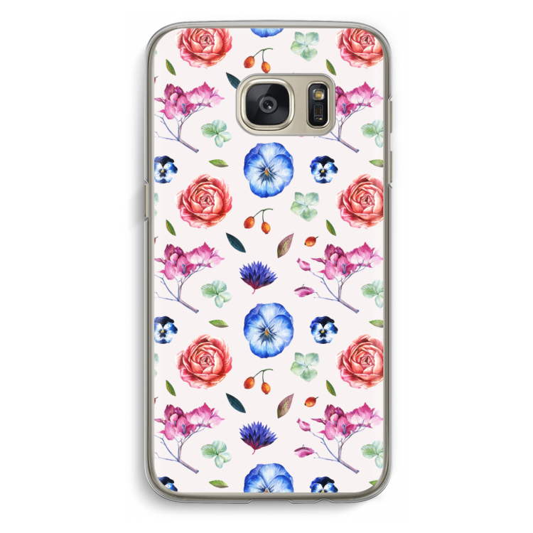 Bloemetjes: Samsung Galaxy S7 Transparant Hoesje