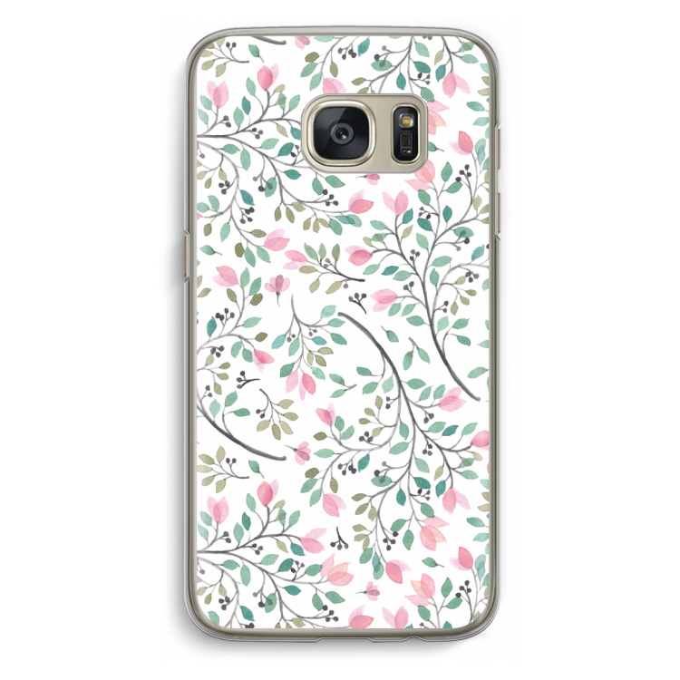 Sierlijke bloemen: Samsung Galaxy S7 Transparant Hoesje