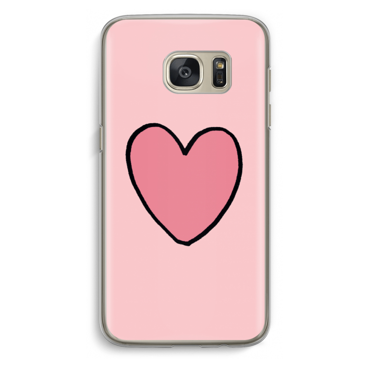 Hartje: Samsung Galaxy S7 Transparant Hoesje